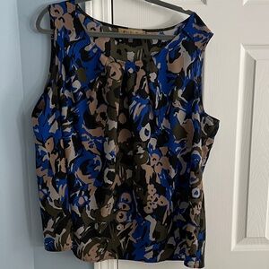 Nipon Boutique Blue and Black Patterned Top